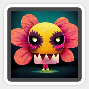 Cute flower monster Sticker